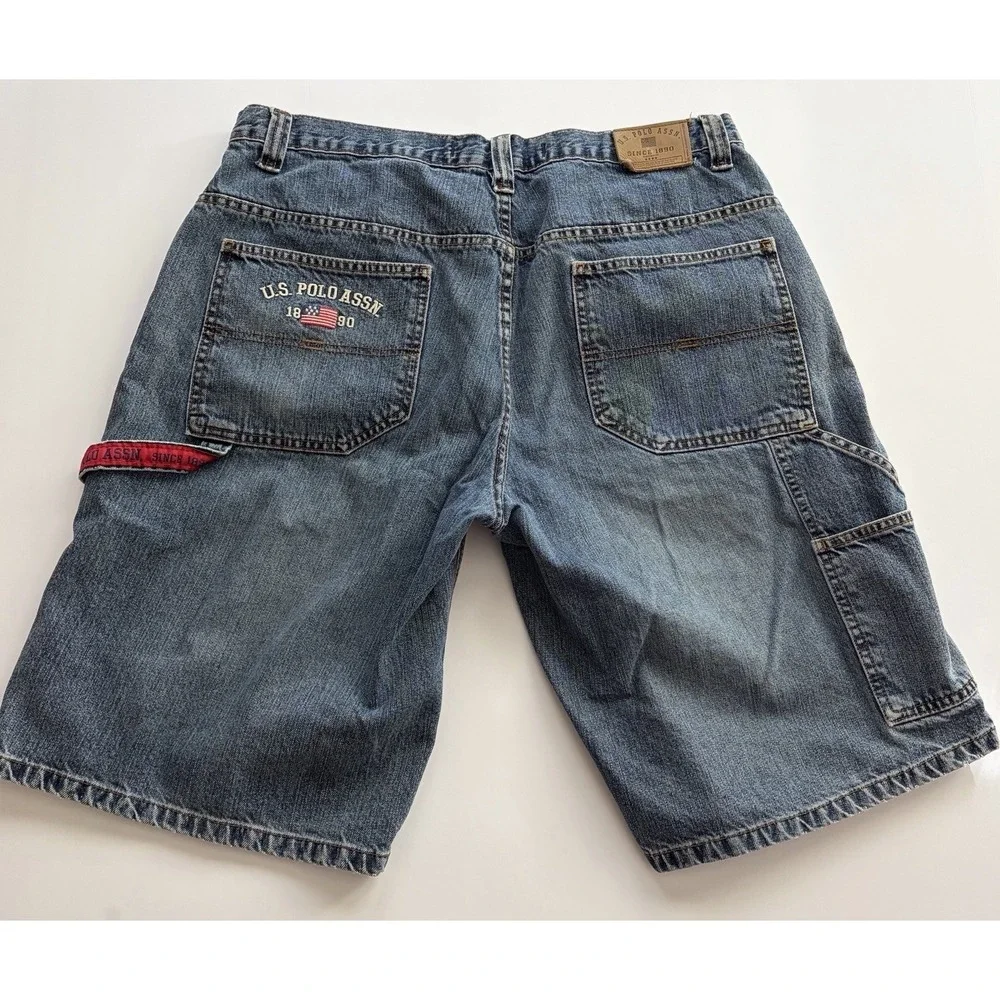 Vintage Y2K US POLO ASSN Denim Jean Shorts Mens‎ 38 Baggy Carpenter Retro Jorts